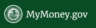 MyMoney.gov logo on dark green background